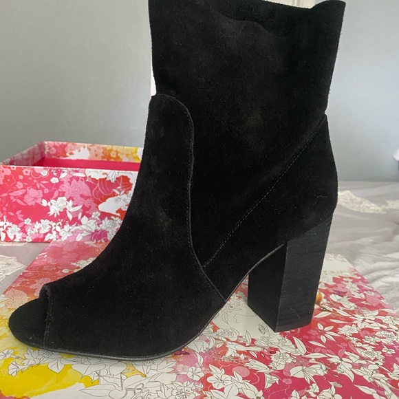 Open toe black ankle booties - Picture 4 of 5